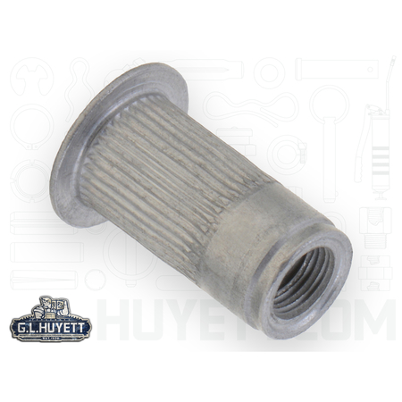 AVK Rivet Nut, #10-32 Thread Size, 0.415 in Flange Dia., .585 in L, Aluminum BTI-ALA1-1032-225/B